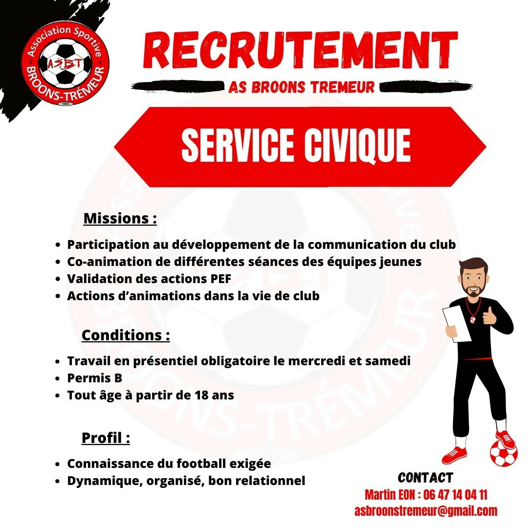 L'ASBT recrute un service civique